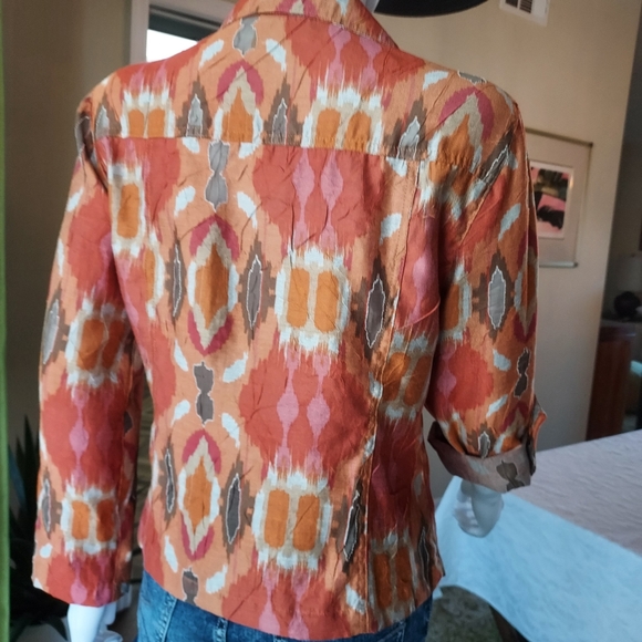 Ruby Rd. Rayon/Poly/Linen Blend Jacket in a Crinkled Lightweight Jean Jkt Style. - Picture 8 of 16